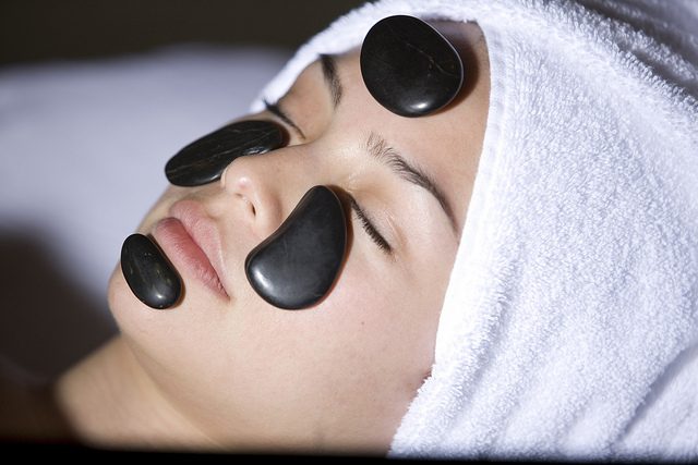 Hot stone facial